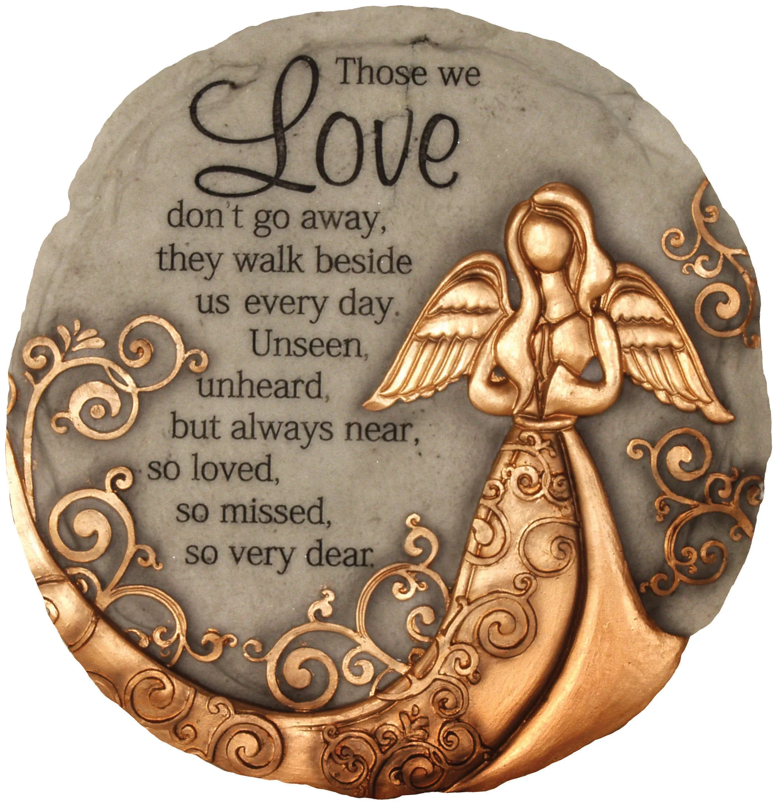 Spoontiques - Garden Décor - Bronze Angel Stepping Stone - Decorative Stone for