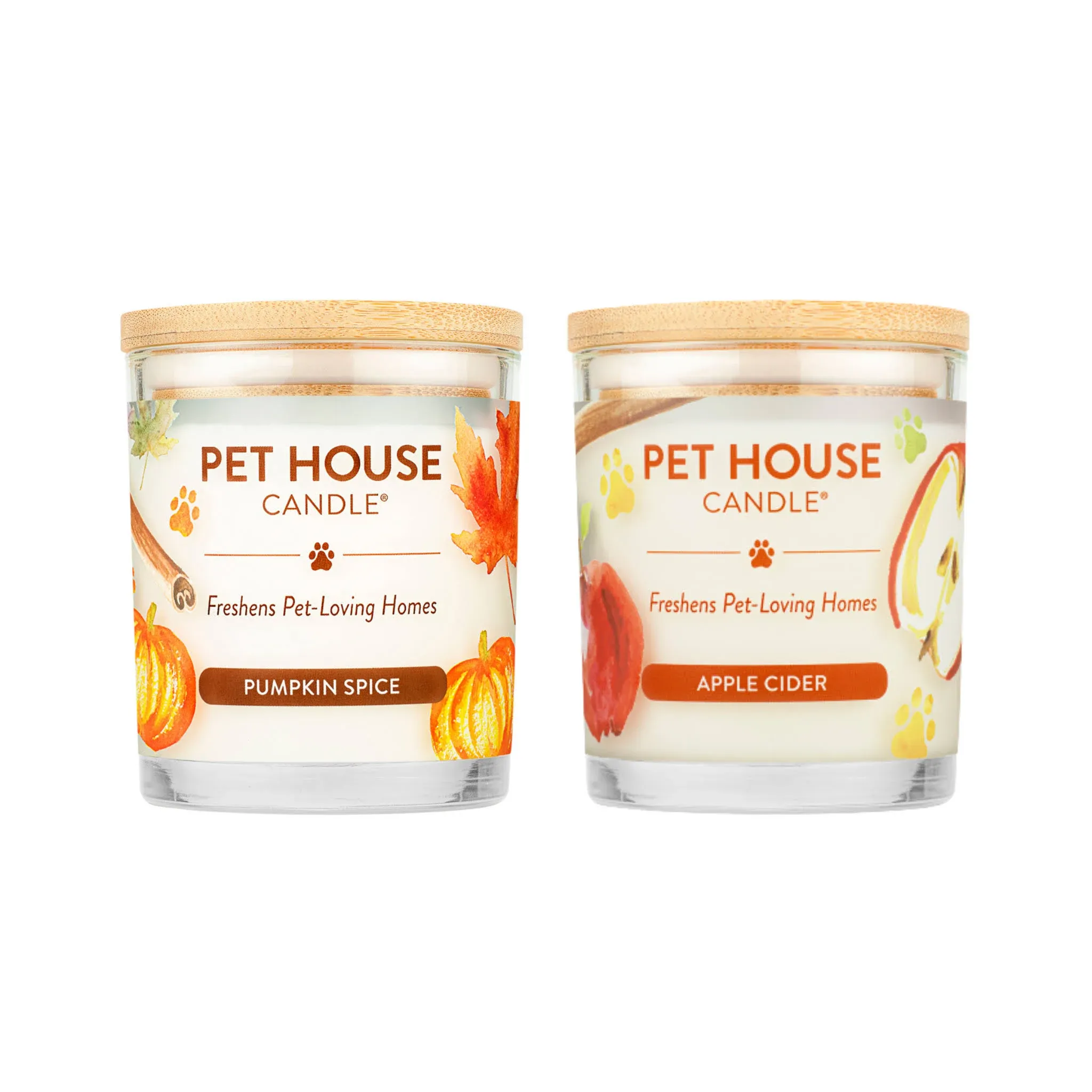 Pumpkin Spice &amp; Apple Cider - Pack of 2 Candles