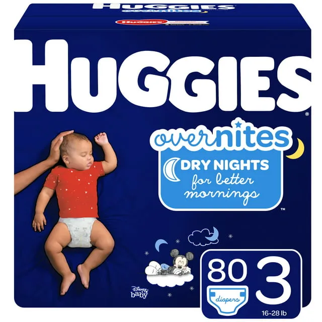 Huggies Overnites Nighttime Baby Diapers Size