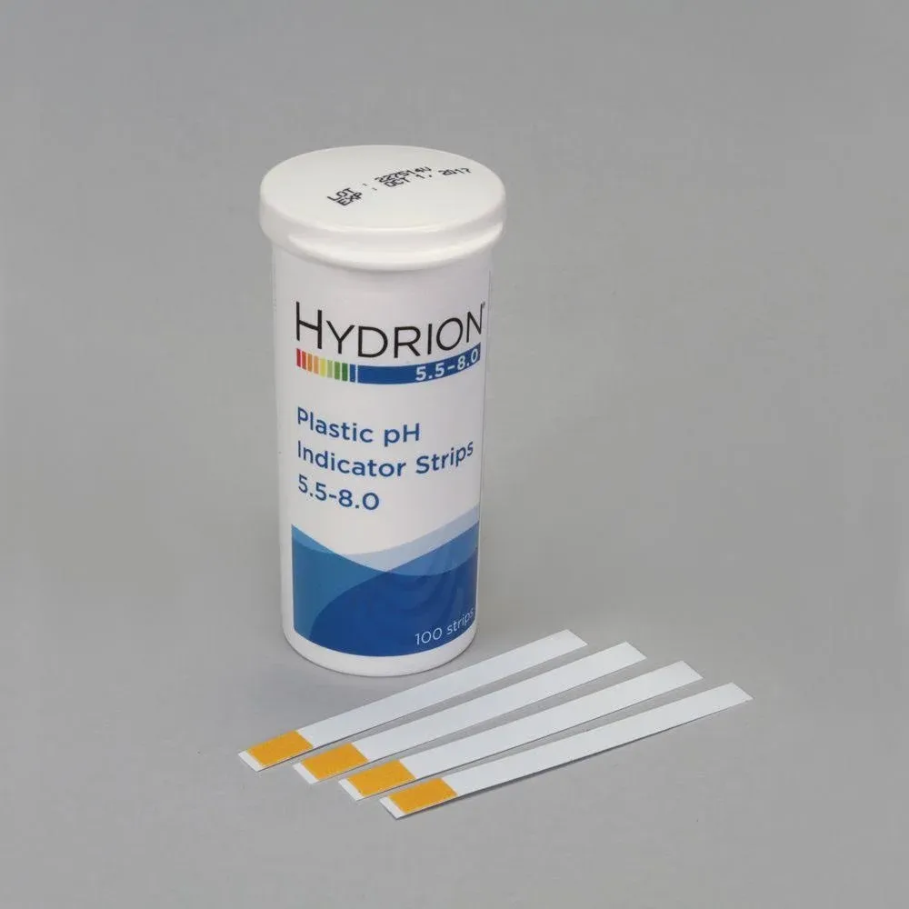 pH Strips, Hydrion ph Range 5.5-8,100 Strips Used For Testing Saliva and Urine Only