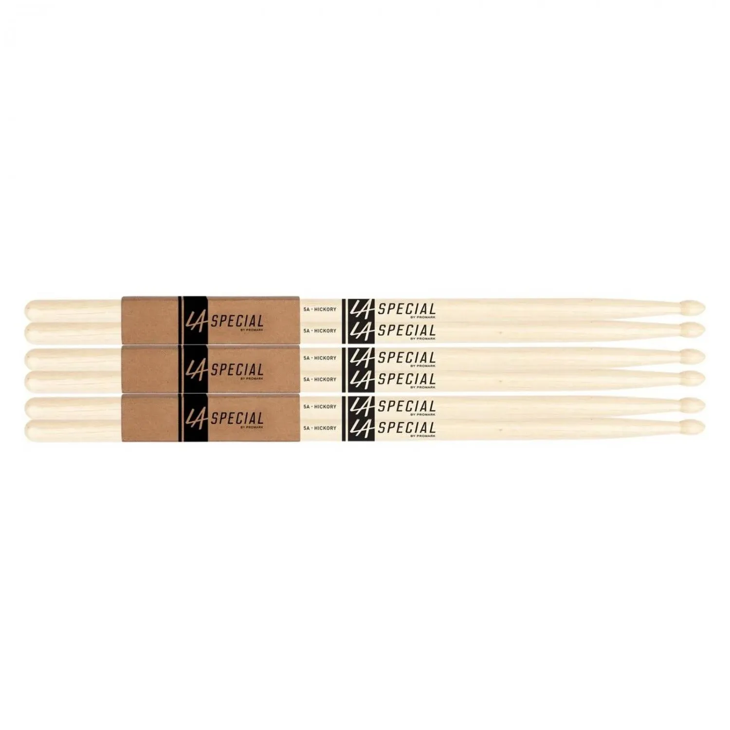 LA Specials Drum Sticks - 5A Drumsticks - Drum Sticks Set for Acoustic Drums or Electronic Drums - Oval Nylon Tip - Hickory Drum Sticks - Consistent Weight and Pitch - Made in the USA - 3 Pairs