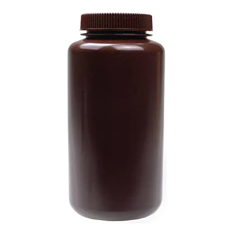 United Scientific 33466 Reagent Bottle - Wide Mouth - 1000 mL, Amber,