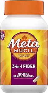 Metamucil Psyllium Husk Fiber Supplement, 3-in-1 for Digestive Health, Plant Based, 160 Count, Pack of 2