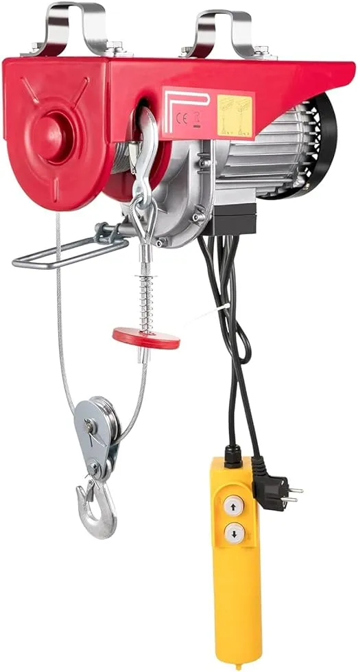 VEVOR 1100 LBS Lift Electric Hoist, 110V Electric Hoist, Remote Control Electric Winch Overhead Crane Lift Electric Wire Hoist for Factories, Warehouses, Construction, Building, Goods Lifting