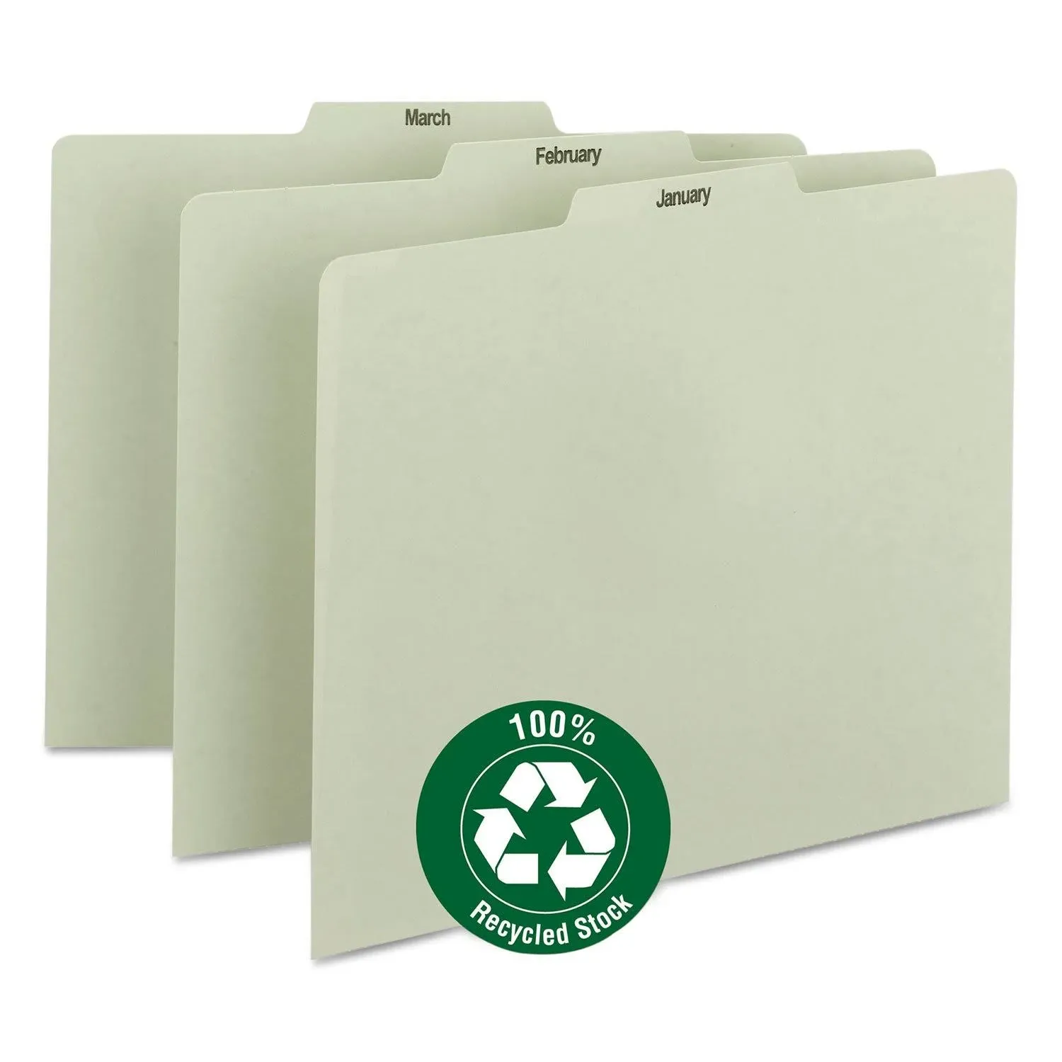 Smead 50365 Recycled Top Tab File Guides Monthly 1/3 Tab Pressboard Letter 12/Set