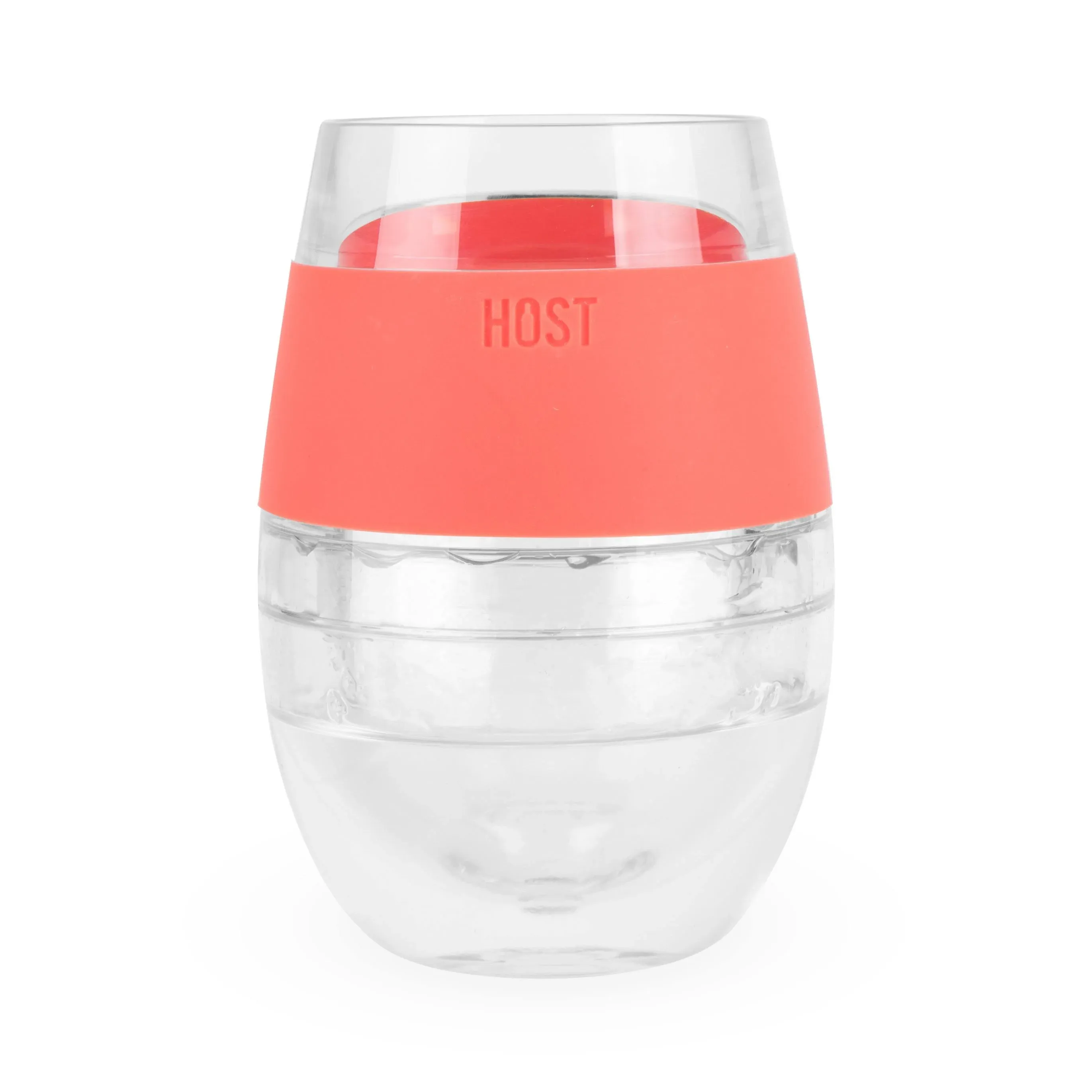 New Host  Wine Cooling Cup Double Wall Insulated Tumbler w/Freeze Gel - Coral