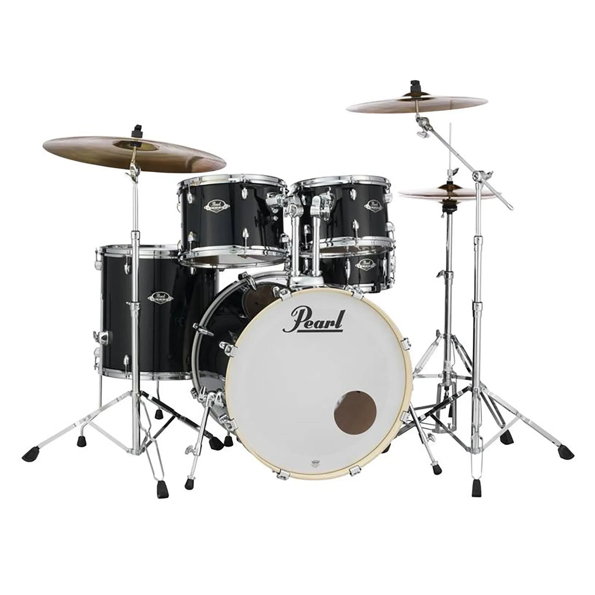 Pearl EXX725/C 5-Piece Export Standard Drum Set with Hardware - Jet Black