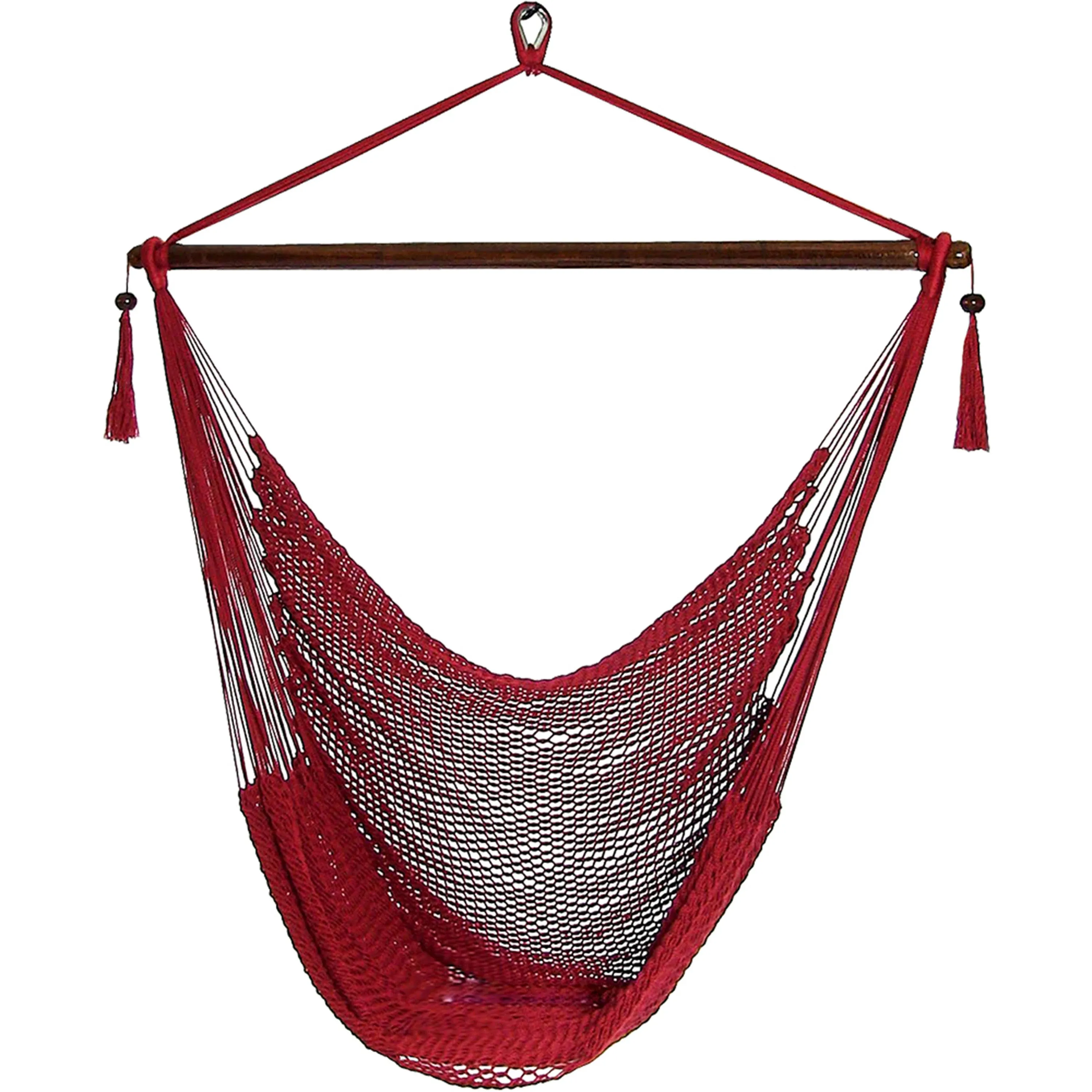 Sunnydaze Outdoor Extra Large Caribbean Polyester Rope Hammock Chair