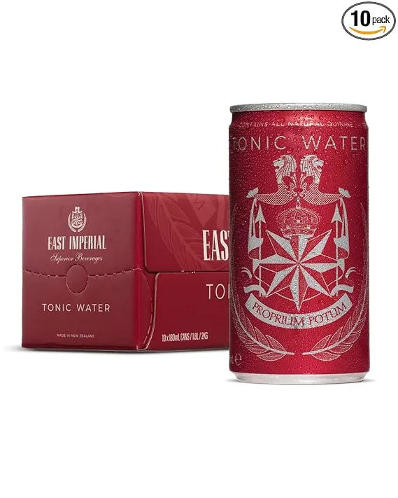 East Imperial Premium Tonic Water, Cans, GMO free, No Artificial Colors or Sweeteners, 6.1 Fl Oz (Pack of 10)