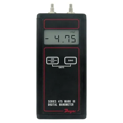 Dwyer Handheld Digital Manometer,0to 200 in WC 475-3-FM