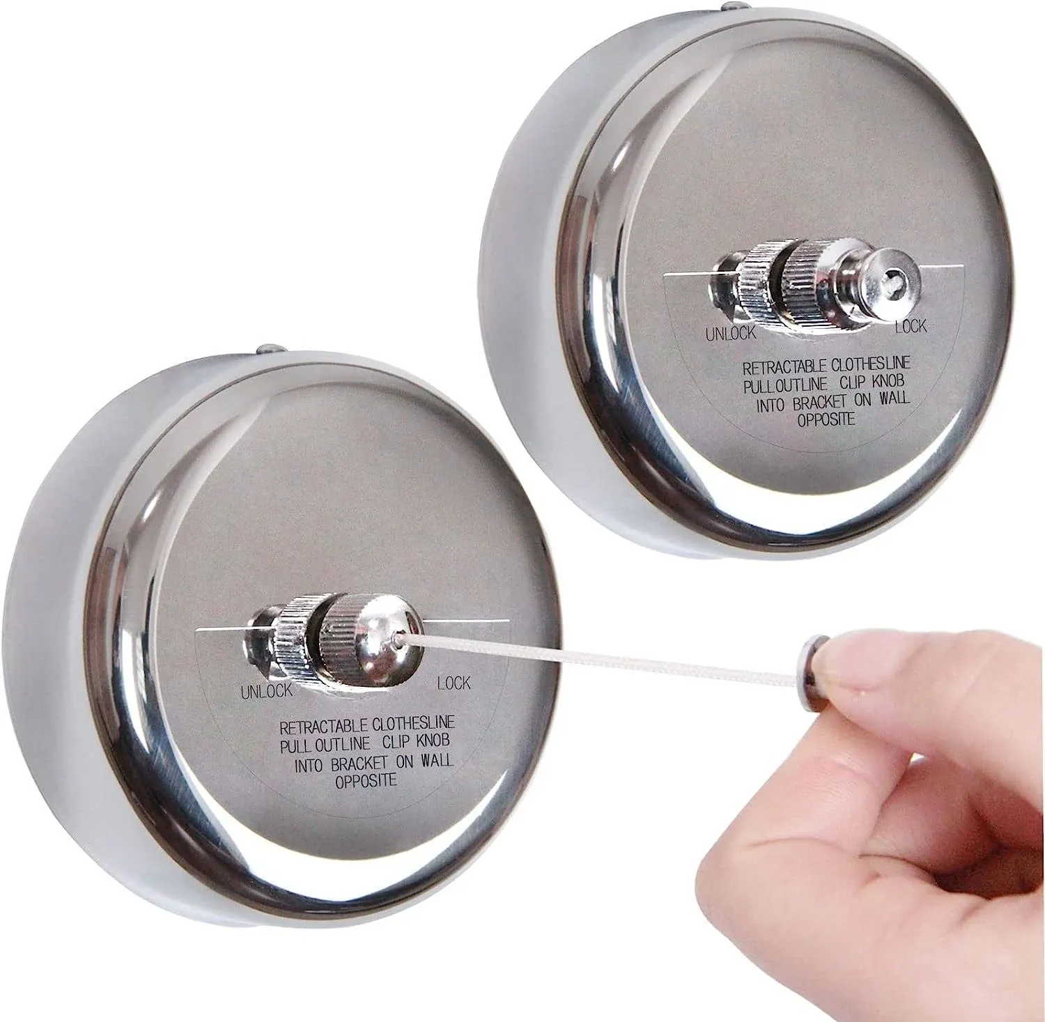 JHHSYU 2 Pcs Retractable Clothesline 304 Stainless Steel Durable with Heavy Duty