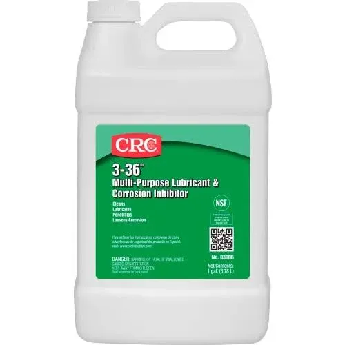 CRC 3-36 Multipurpose Lubricant & Corrosion Inhibitor 03005 – 1 Gallon, Corrosion Protectant w/ Petroleum Base for Metal Equipment