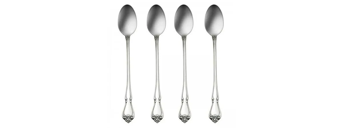 Oneida True Rose Iced Tea Spoons Set of 4