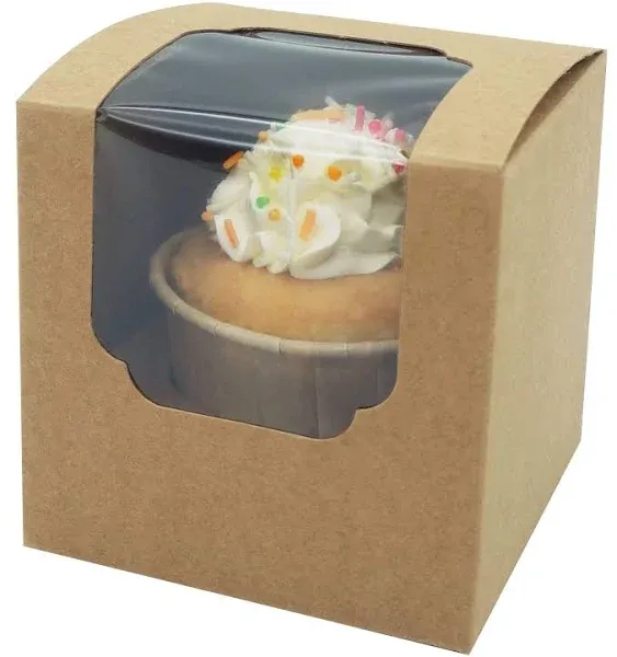 Shallive Kraft Cupcake Boxes Individual 60 Pcs with Inserts, Cocoa Bomb Packaing ...