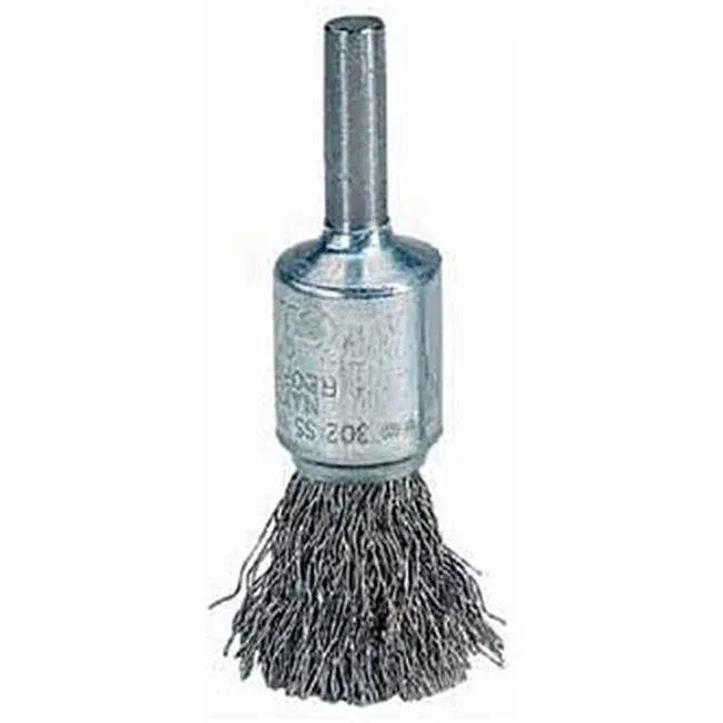 Crimped Wire End Wire Brush, Steel, 1"