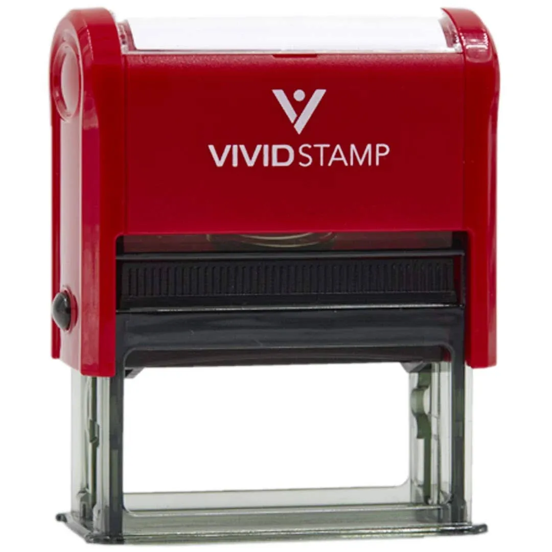 Basic Closed Self Inking Rubber Stamp (Red Ink) - Large