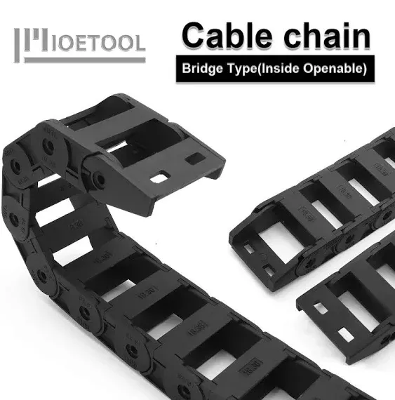 R38 18mm X 38mminner H X Inner W Black Plastic Cable Wire Carrier Drag Chain 1