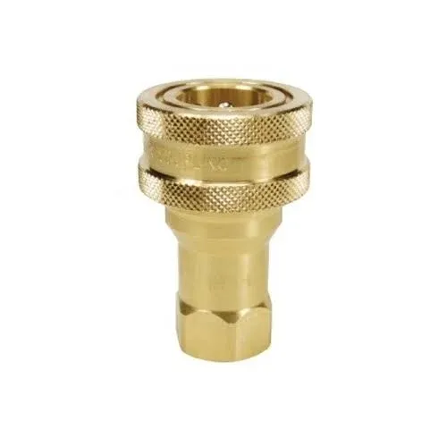 H Series Hydraulic Interchange Coupler, 1/4 in x 1/4-18 Nominal, Quick-Connect x Female NPTF, Brass