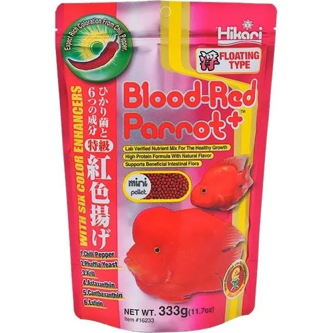 Hikari Blood Red Parrot Fire Cichlid Fish Food Floating Color enhancing 333g 