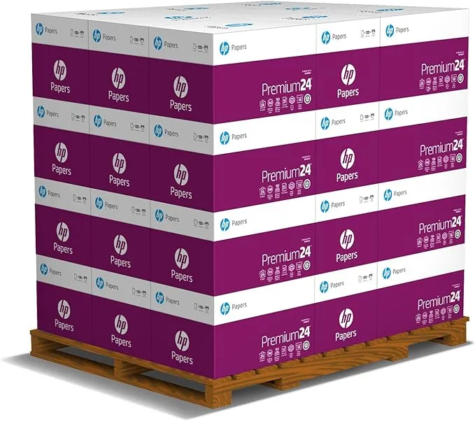 HP Printer Paper | 8.5 x 11 Paper | Premium 24 lb | 32 Case Pallet - 160,000 ...