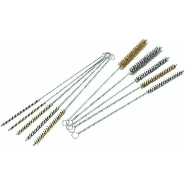 PMD Products 10 Piece Tube Bottle Brush Kit Brass Stainless Steel Bristle 12 ...