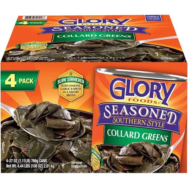 Glory Foods Seasoned Real Southern Style Collard Greens, 4 pk./27 oz.