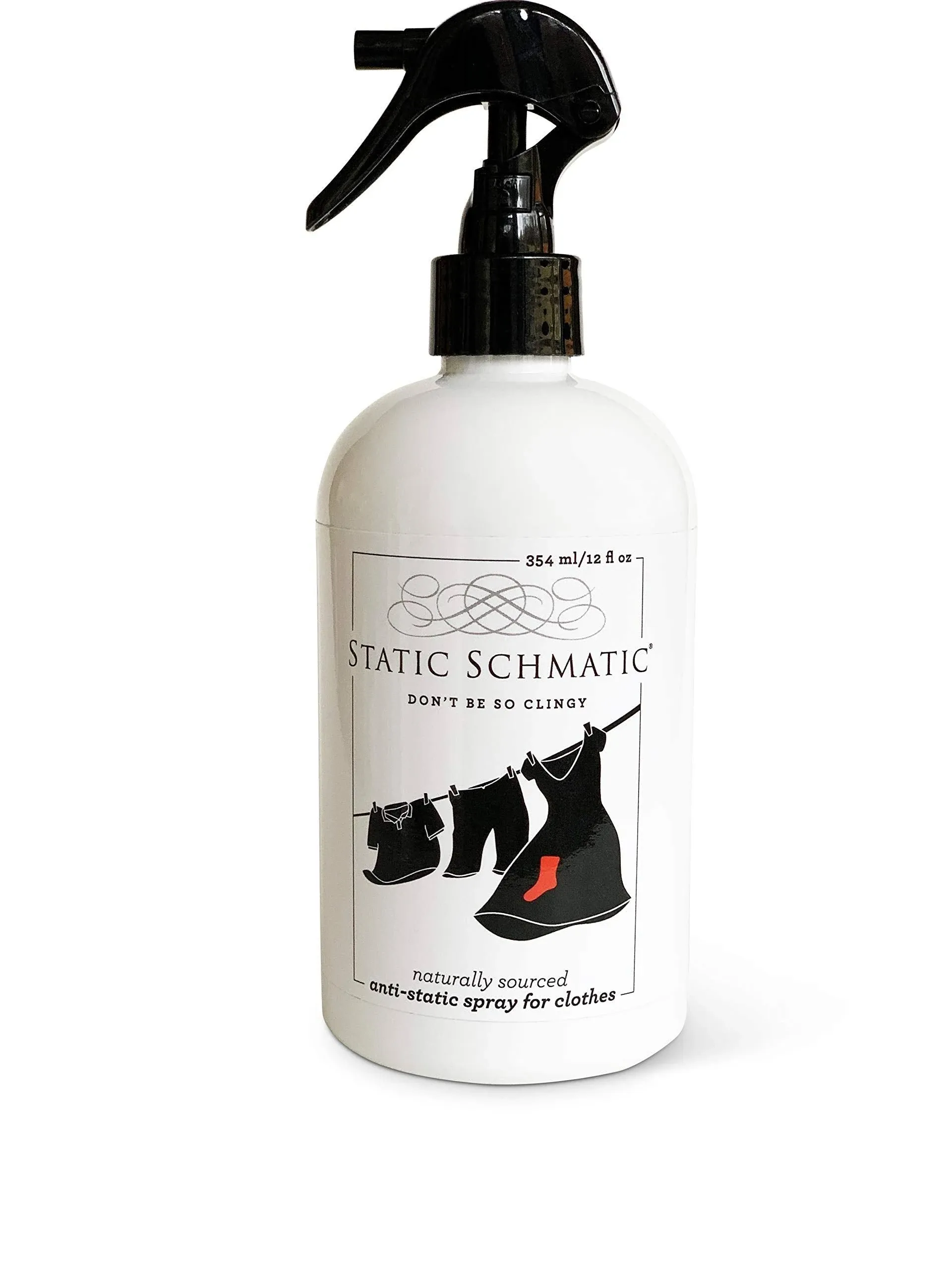 Static Schmatic for Clothes, Natural Static Cling Remover, Static Spray for Clothes, Anti-Static Spray, Natural Static Cling Remover, Dryer Sheet Alternative, Laundry Size (12 Fl Oz)