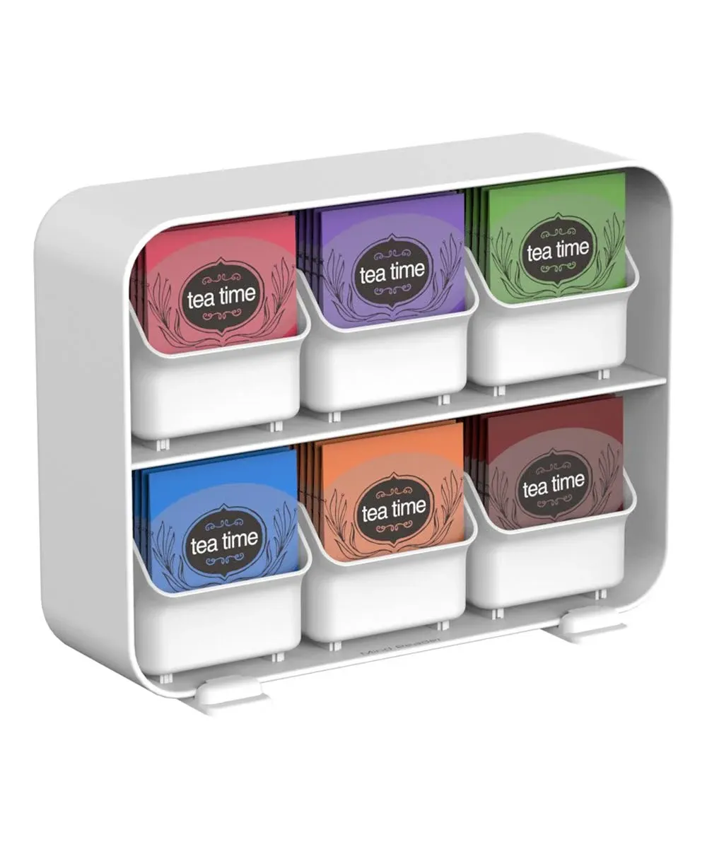 Mind Reader 6 Drawer Tea Bag Holder and Organizer, White