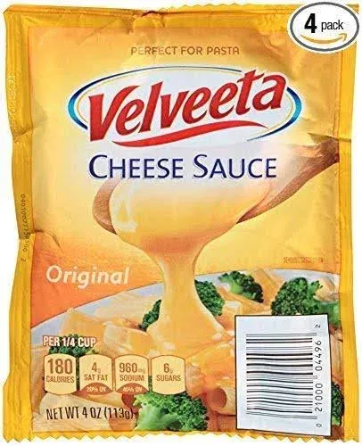 Velveeta Original Cheese Sauce Pouches 24 ct Pack (4 Boxes of 6)