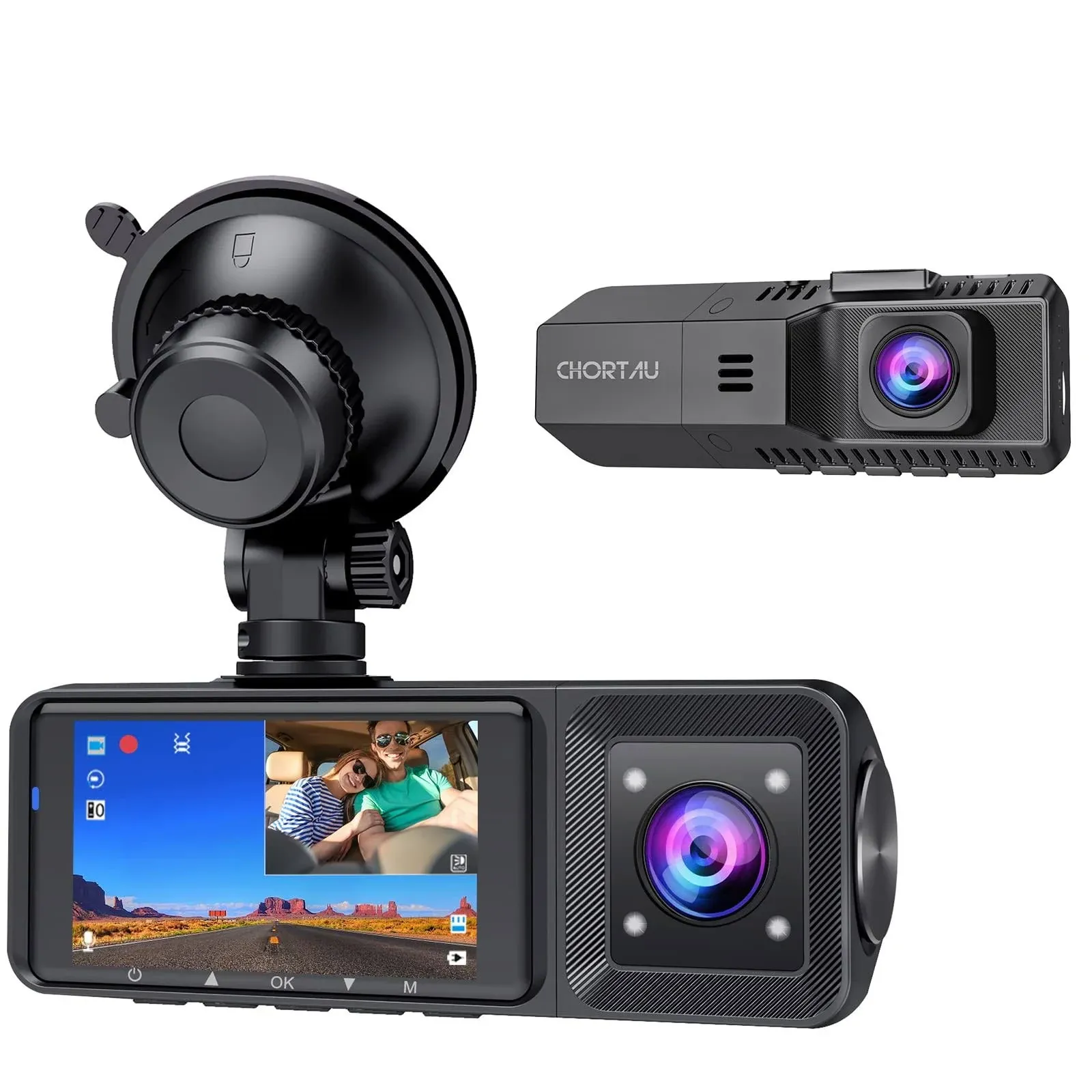 Dual Dash Cam Front and Inside 1080p Dual Dash Camera for Cars CHORTAU Front ...