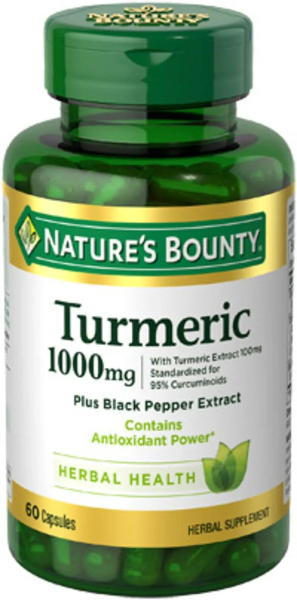 Nature's Bounty Turmeric With Black Pepper Extract, Supports Antioxidant Health, 1000mg, 60 Capsules