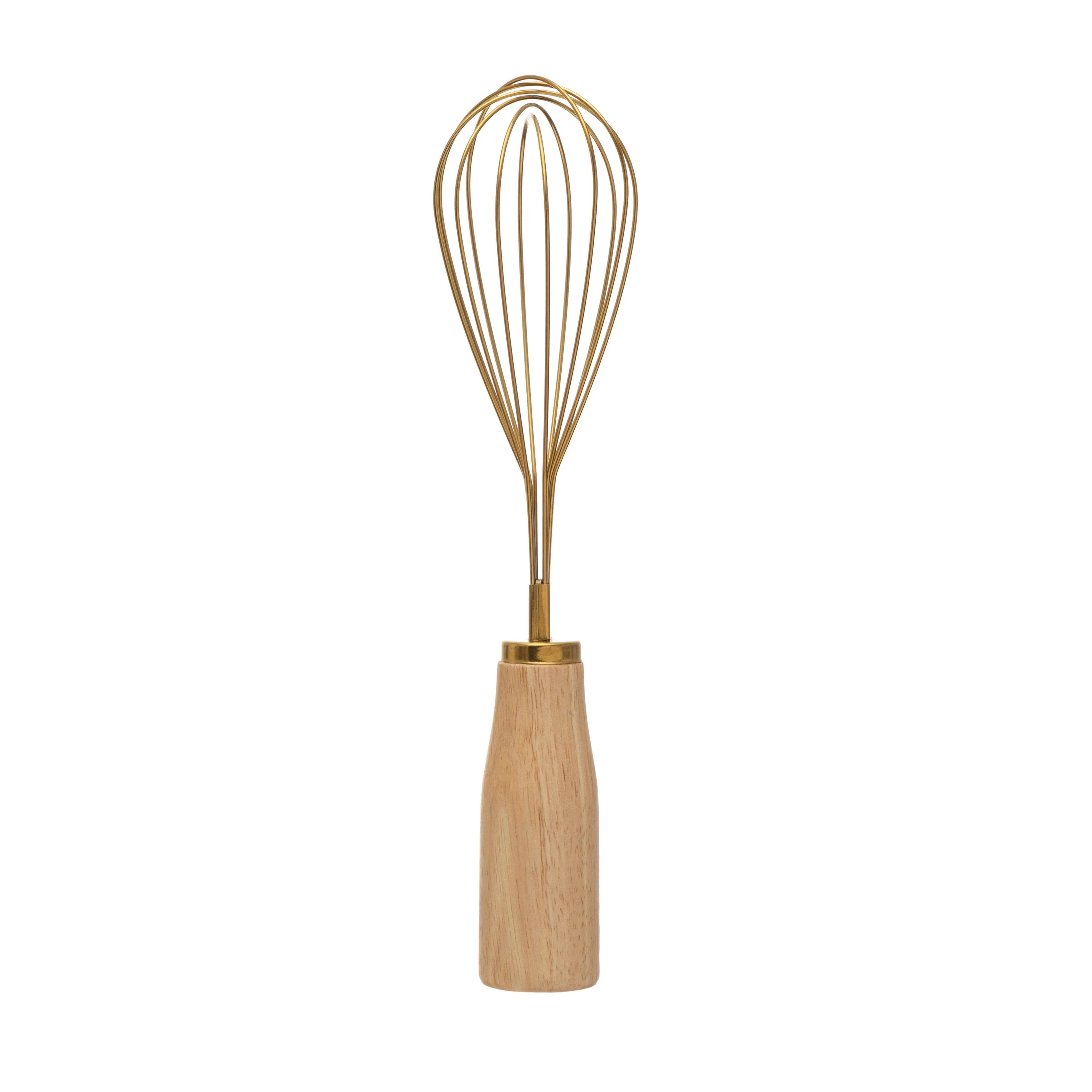 Bloomingville Stainless Steel Whisk with Wood Handle Gold