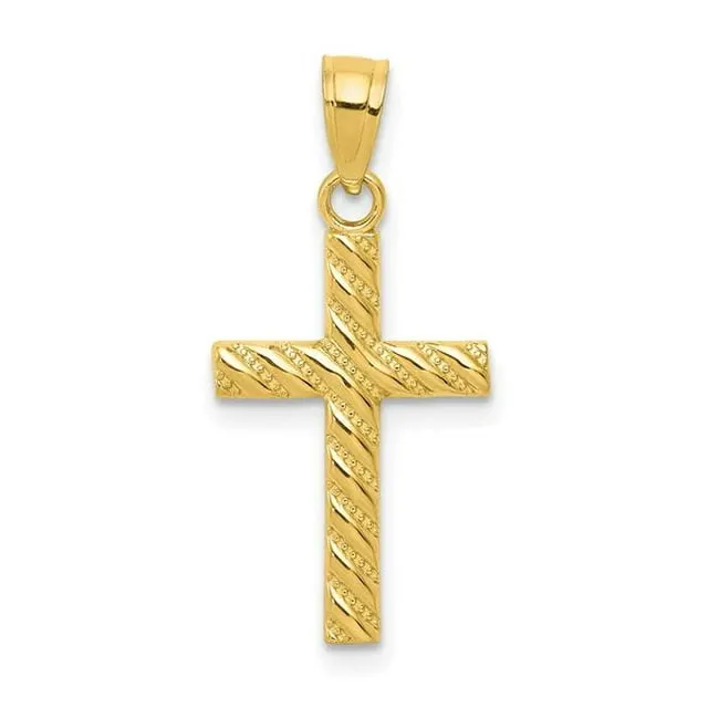 Finest Gold 10K Yellow Gold Cross Pendant