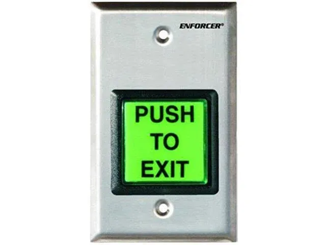 Seco-Larm Enforcer Single Gang Request-To-Exit Plate with 2" Illuminated Green