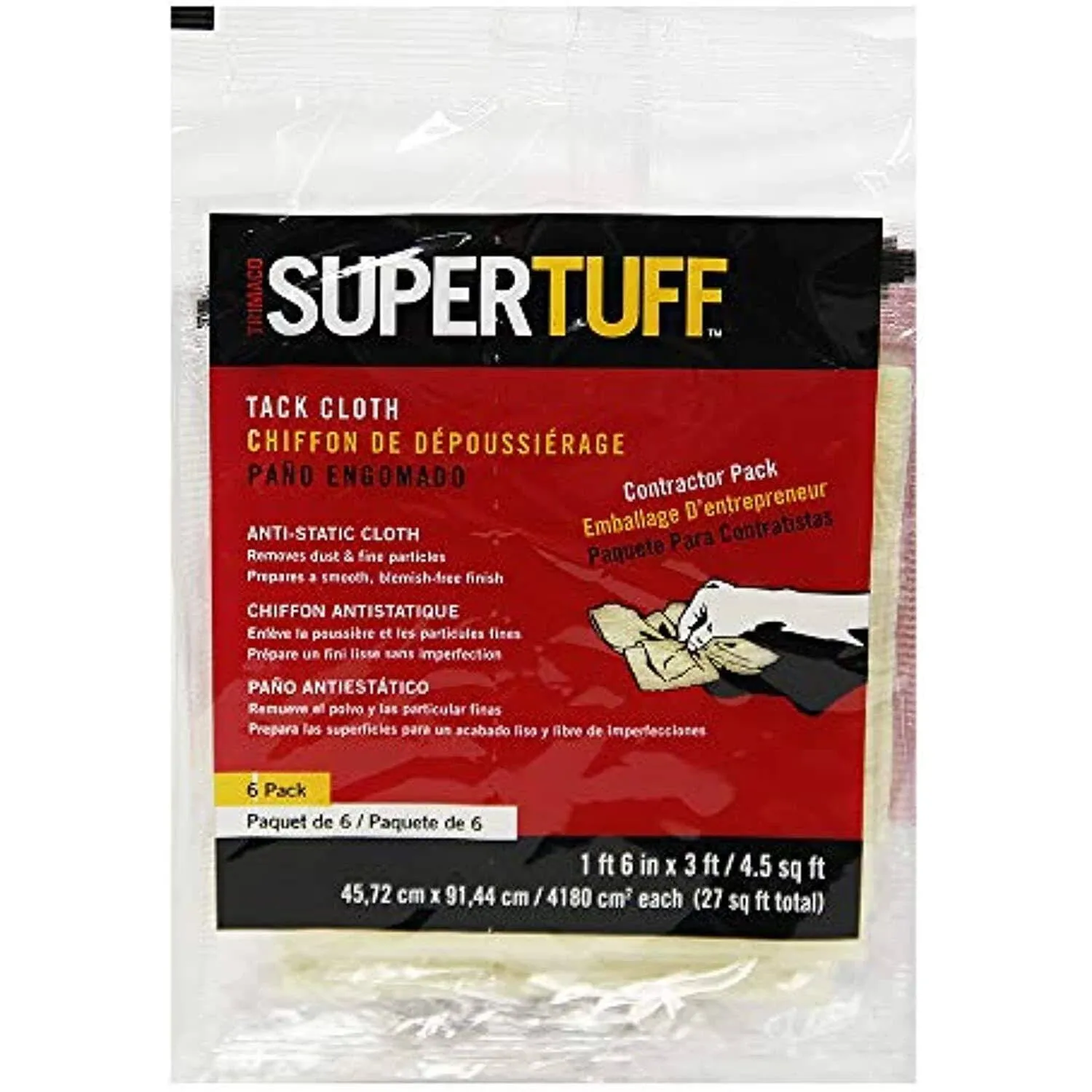 SuperTuff 36 in. W X 18 in. L White Cotton Tack Cloth