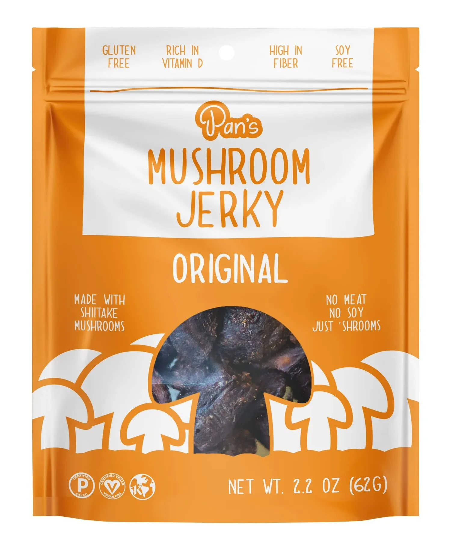 Pan's Mushroom Jerky, Original - 2.2 oz