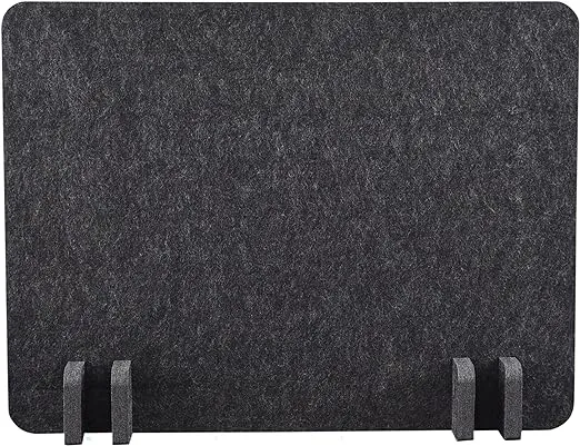 Stand Up Desk Store ReFocus Raw Noise and Distraction Reducing Freestanding Acoustic Desk Divider Mounted Privacy Panel (Anthracite Gray, 20.9" x 16")