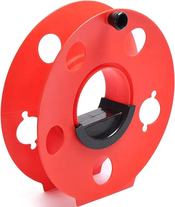 Homeon Wheels Cord Storage Reel with Center Spin Handle Easy to Use 100-Feet Red