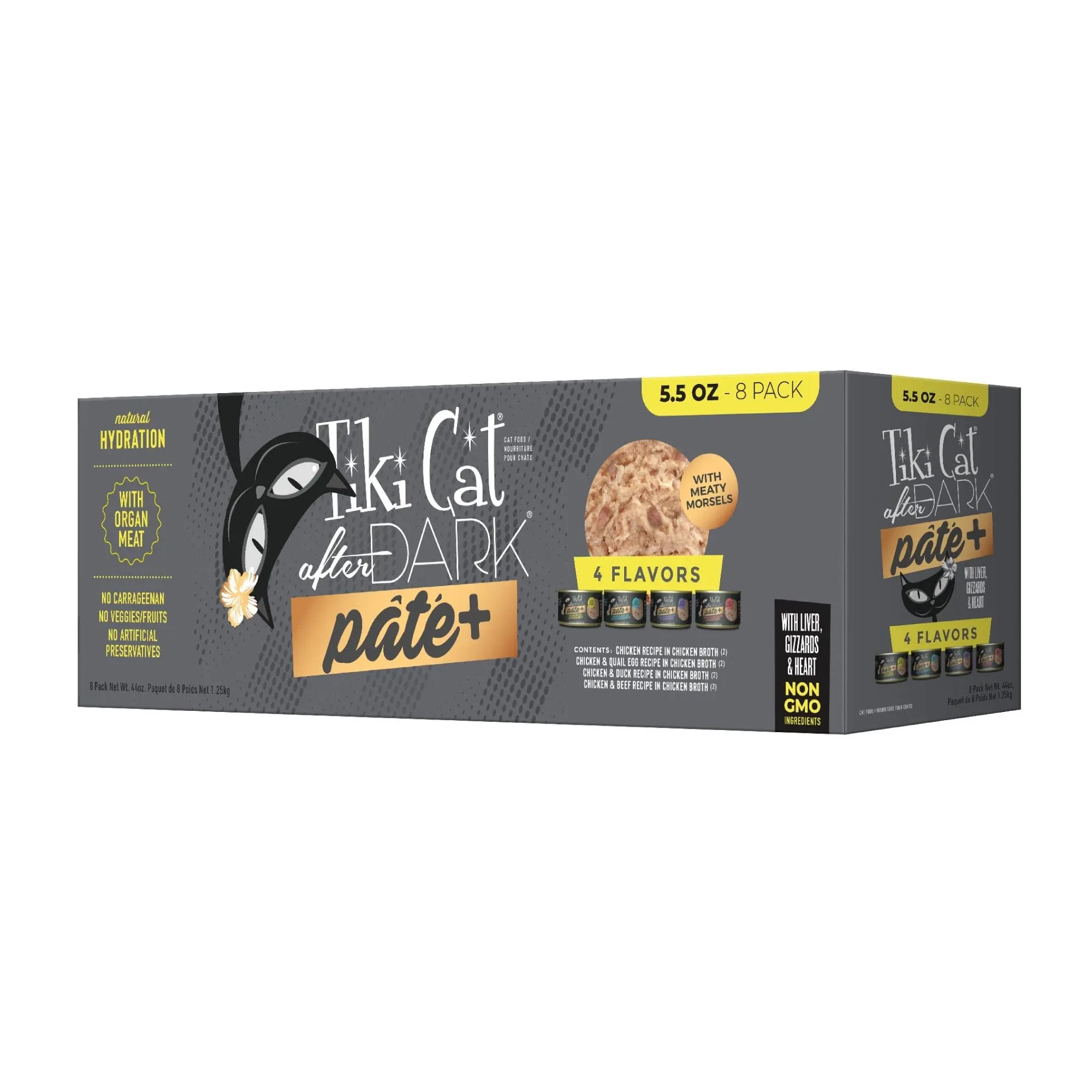 Tiki Cat After Dark Pate+ Variety Pack Wet Cat Food, 5.5 oz., Count of 8