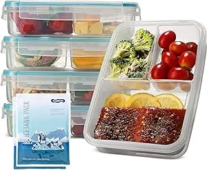 Komax Biokips Set-of-5 Bento Lunch Box | 37-oz Meal Prep Containers Microwavable