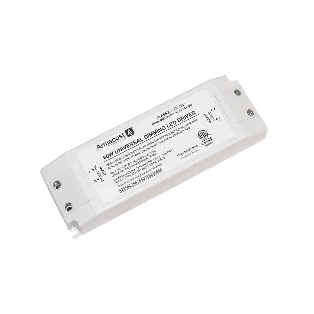 840600 60 Watt Dimmable Driver For Led Lighting With Removable Ac Cord White