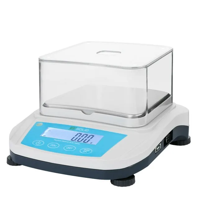 U.S. Solid Precision Lab Scale 5000g x 0.01g Analytical Balance USB RS232 Interface, 19 Measurement Units