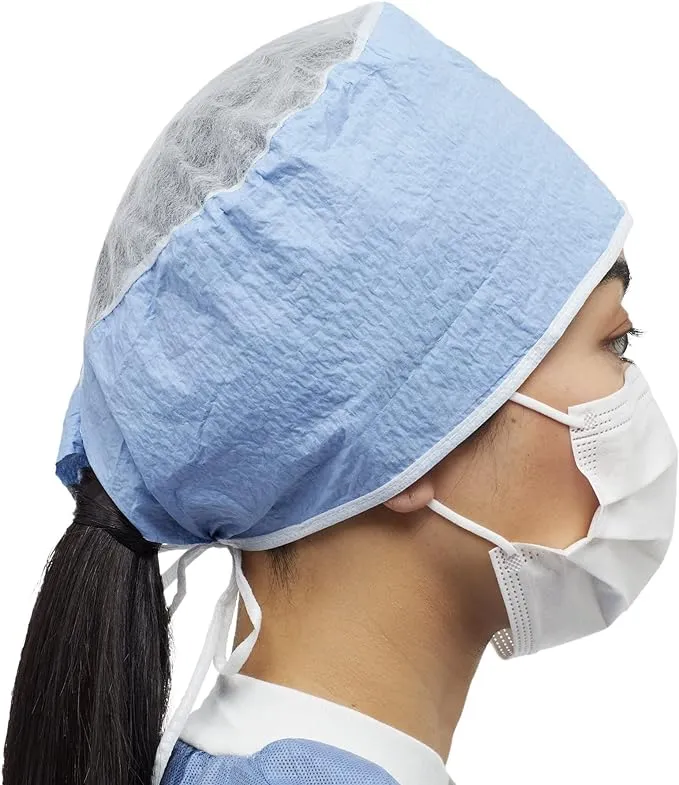 McKesson Surgical Cap - Blue, Disposable Scrub Cap with Tie Closure, O.R. Head Covering for Surgeons - One Size Fits Most, 600 Count