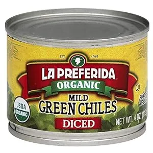 La Preferida Organic Green Chiles, Mild-Diced, 4 Ounce (Pack of 24)