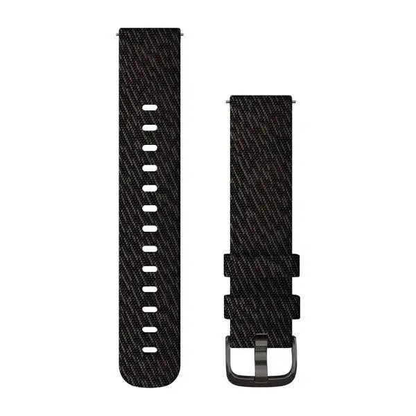 Garmin Quick Release Band 20mm Black Pepper Woven Nylon with Slate Hardware