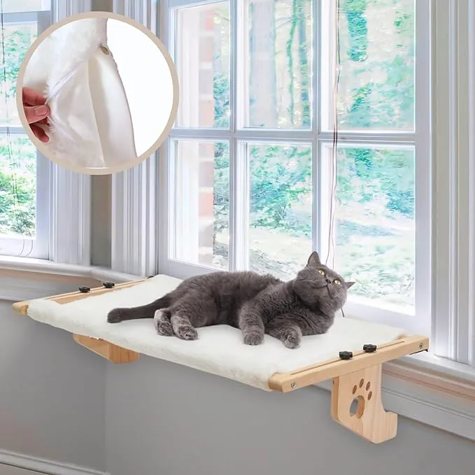 - Large 27.5&#039;&#039;X15&#039;&#039; Cat Window Perch for Cats inside - No-Drilling Soft Cushione