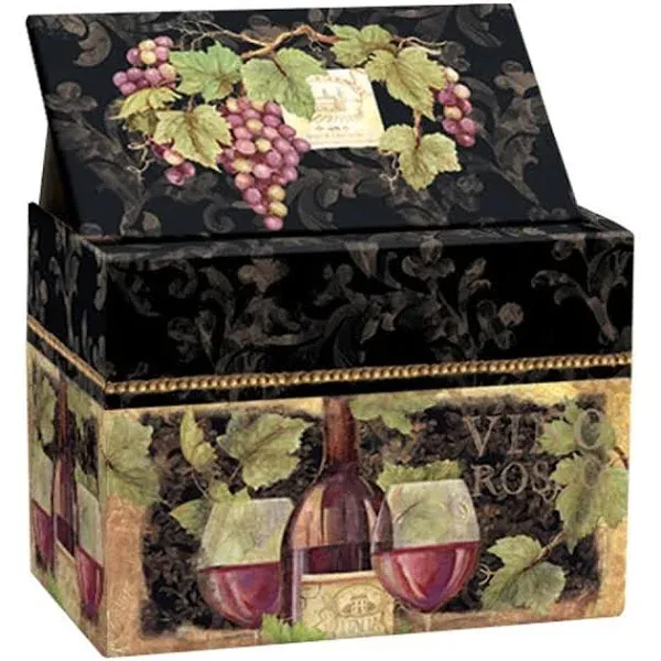 Lang Gilded Wine Card Recipe Box, Small, MULTI