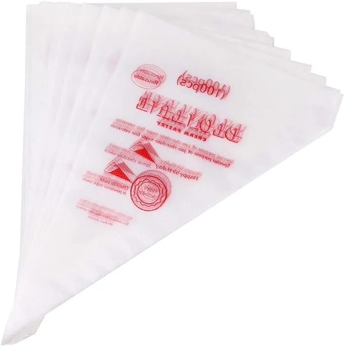 DLOnline 200 Pcs Disposable Cream Pastry Bag Cake Icing Piping Decorating Red 