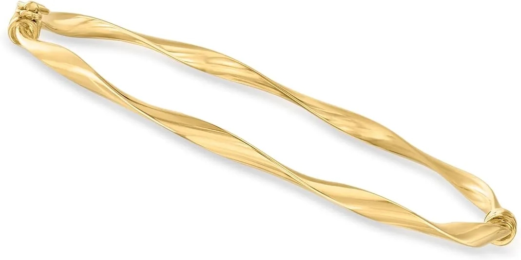 Canaria Italian 10kt Yellow Gold Twisted Bangle Bracelet