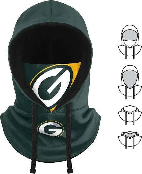 FOCO NFL Logo Team Color Drawstring Winter Cap Hooded Gaiter Balaclava Face Cover